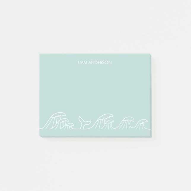 Bloco De Notas Ondas do oceano crianças costeiras personalizadas (Frente)