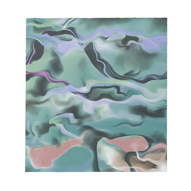 Bloco De Notas Ondas Em Harmonia Acrílica Abstrato (Frente)
