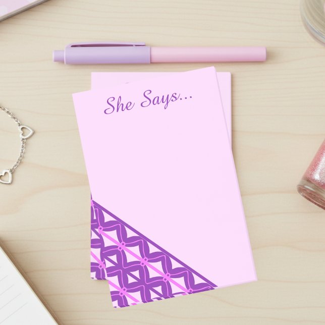 Bloco De Notas Ondas Rosa e Roxo (Cute fun stationery for girls to jot down those notes. Makes a perfect gift for that girl you love)