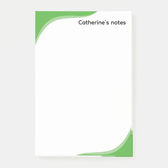 Bloco De Notas Ondas verdes e pretas simples personalizáveis (Frente)