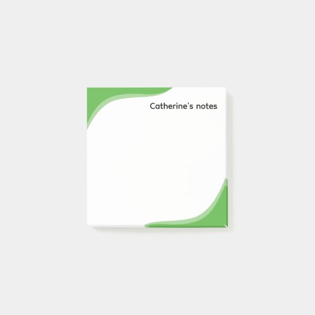 Bloco De Notas Ondas verdes e pretas simples personalizáveis (Frente)