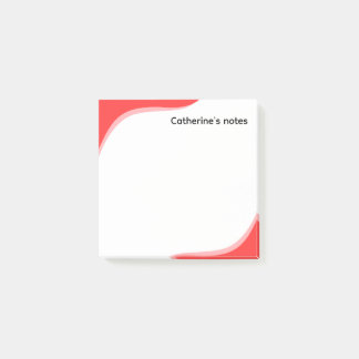 Bloco De Notas Ondas vermelhas e pretas simples personalizáveis