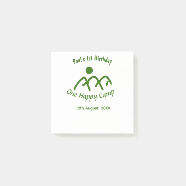 Bloco De Notas One happy camp green mountain sun 1st birthday  (Frente)