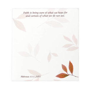 Bloco De Notas Orange Branches, Faith Verse Christian Note Paper