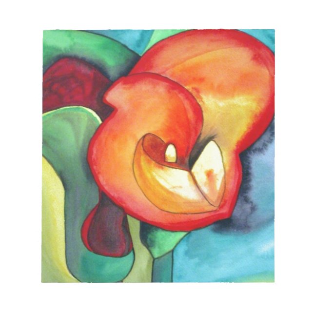 Bloco De Notas Orange Canna lily flor da água original (Frente)