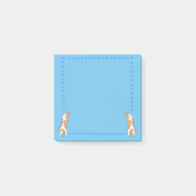 Bloco De Notas Orange Cats on a Blue Background Post it Notes (Frente)