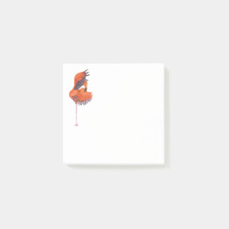 Bloco De Notas Orange Flamingo in Dance Pose