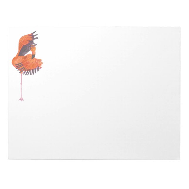 Bloco De Notas Orange Flamingo in Dance Pose (Frente)