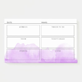 Bloco De Notas Organizador Diário Purple Watercolor Simples