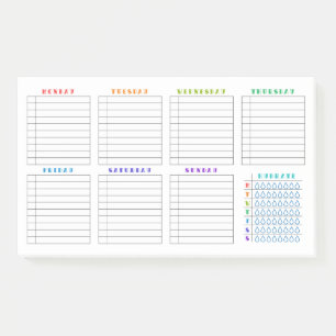 Bloco De Notas Organizador Semanal - Lista de Tarefas a Fazer - H