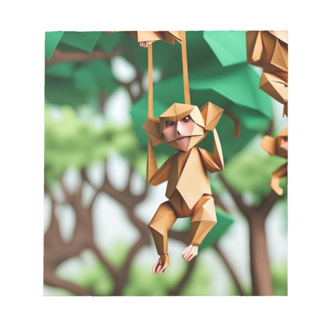 Bloco De Notas Origami Art - Cúmplice Whimsical: Macaco Jogador (Frente)