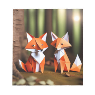 Bloco De Notas Origami Art - Duo da Natureza Selvagem: Raposas