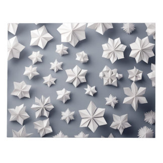 Bloco De Notas Origami Art - Elegância Congelada: Flocos de Neve