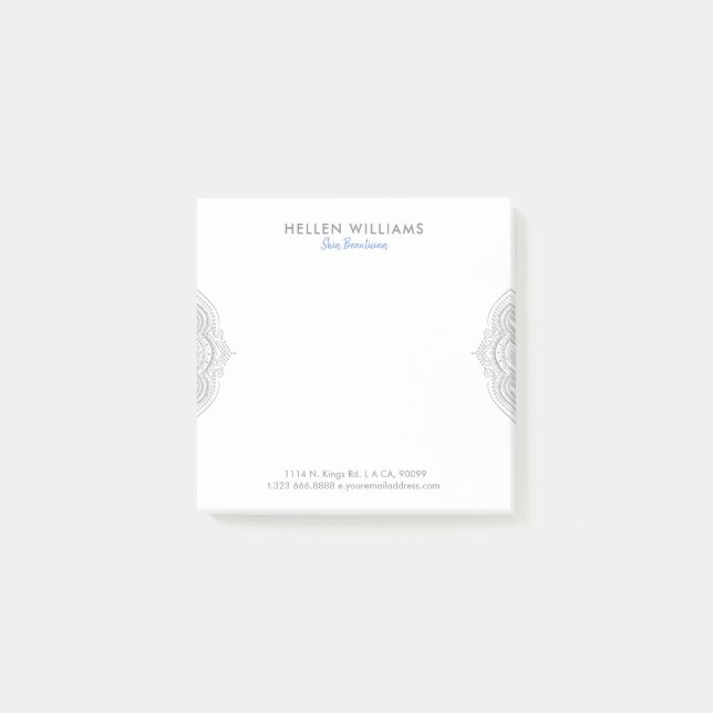 Bloco De Notas Ornamentado Cinza Silver Mandala (Frente)