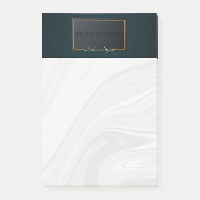 Bloco De Notas Ornamento de turquesa clássico luxo elegante (Frente)