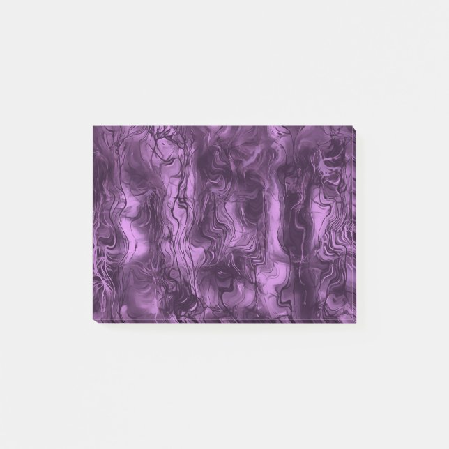 Bloco De Notas Orquídea Ametista Abstrato de Arte Nervosa (Frente)