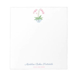 Bloco De Notas Orquídea Rosa Clássica Em Ginger Jar Planter