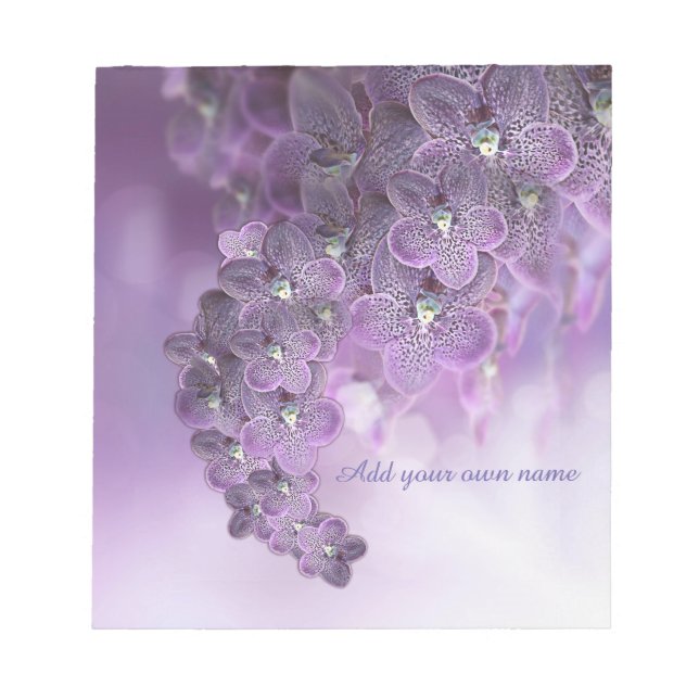 Bloco De Notas Orquídeas Flor Violeta Roxa em Flor (Frente)