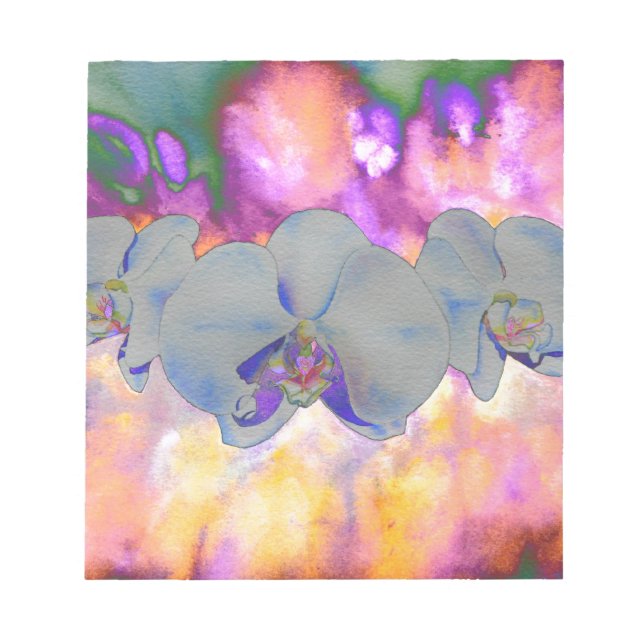 Bloco De Notas Orquídeas florais tropicais abstrato (Frente)