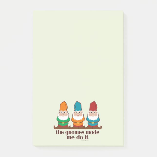 Bloco De Notas Os gnomos fizeram-me fazê-lo engraçado (Frente)