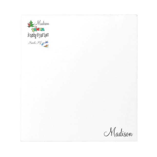 Bloco De Notas Os Papais noeis do Notepad de Natal estão chegando (Frente)