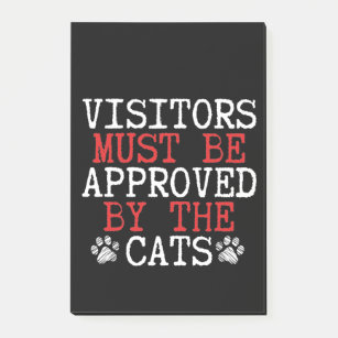 Bloco De Notas Os visitantes devem ser aprovados pelos gatos