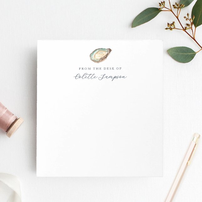 Bloco De Notas Ostra Aquarela Costeira Personalizada (Criador carregado)