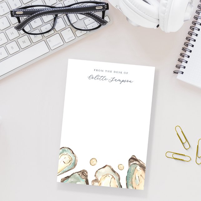 Bloco De Notas Ostra Aquarela Costeira Personalizada (Criador carregado)