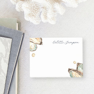Bloco De Notas Ostra Aquarela Costeira Personalizada