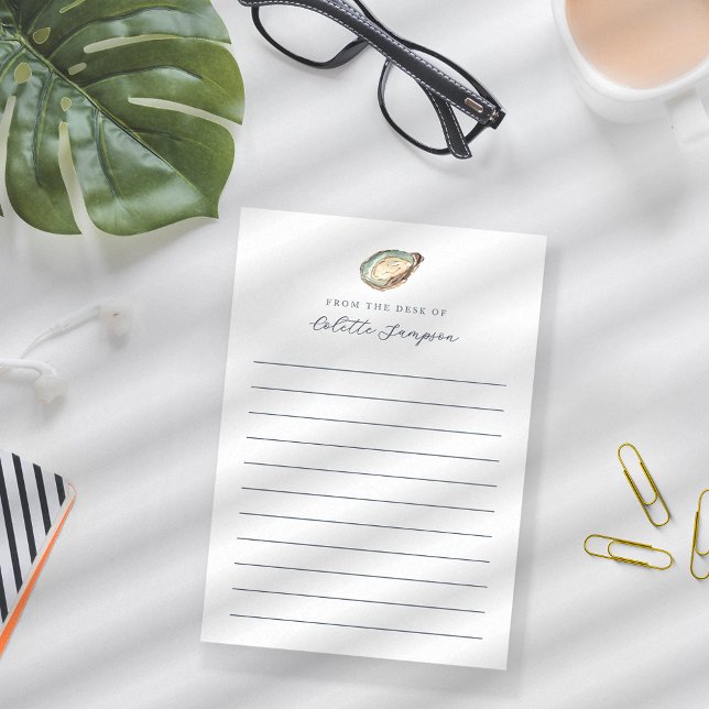 Bloco De Notas Ostra Costeira de Aquarela Personalizada Vinculada (Criador carregado)