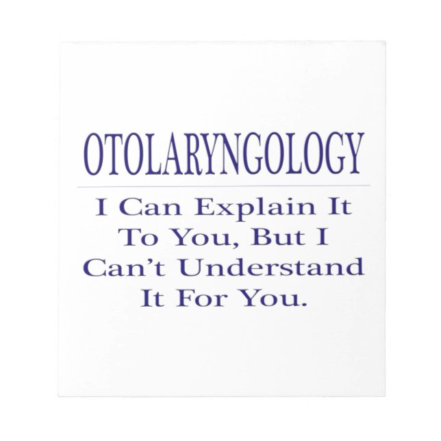 Bloco De Notas Otolaringologia.. Explicar Não Compreender (Frente)