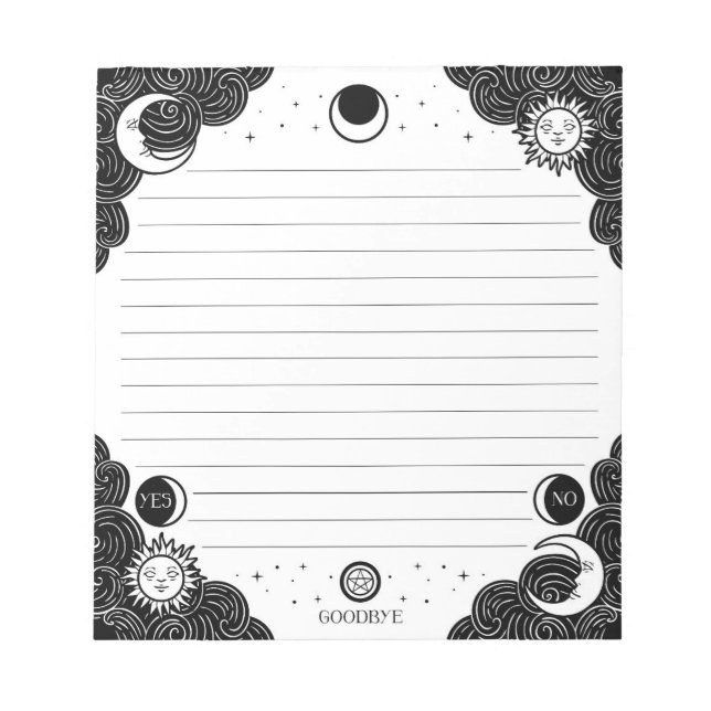 Bloco De Notas Ouija Lined Notepad Witchy (Frente)