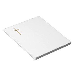 Bloco De Notas Ouro "3-D" Cruz