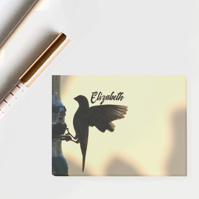 Bloco De Notas Ouro amarelo de silhueta de aves personalizado (Criador carregado)