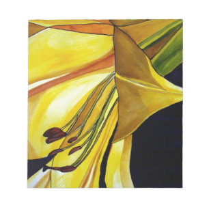 Bloco De Notas Ouro Amarelo Esplendor Lily Arte original