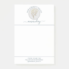 Bloco De Notas Ouro Beauon Logotipo Hairdresser White Elegante
