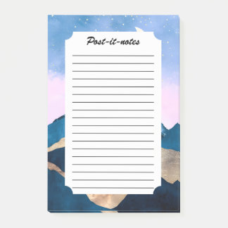 Bloco De Notas Ouro Celestial Picos Aquarela