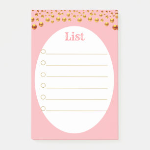 Bloco De Notas Ouro Confetti a rosa