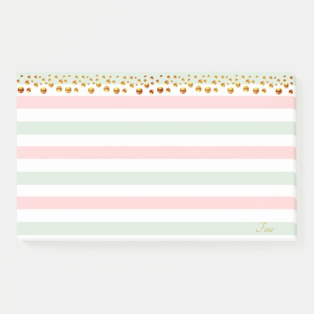 Bloco De Notas Ouro Confetti e Pastel Cores Personalizadas (Frente)