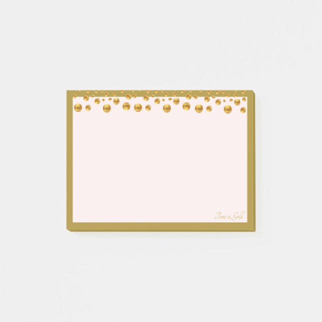 Bloco De Notas Ouro confetti e quadro de ouro no marfim (Frente)