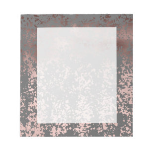 Bloco De Notas ouro cor-de-rosa do falso elegante e brushstrokes