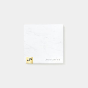 Bloco De Notas Ouro elegante e mármore do modelo simples moderno