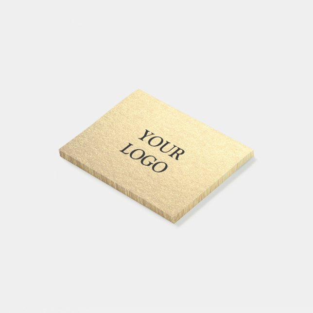 Bloco De Notas Ouro Limpo Simples Personalizado Sua Logomarca Aqu (Inclinado)