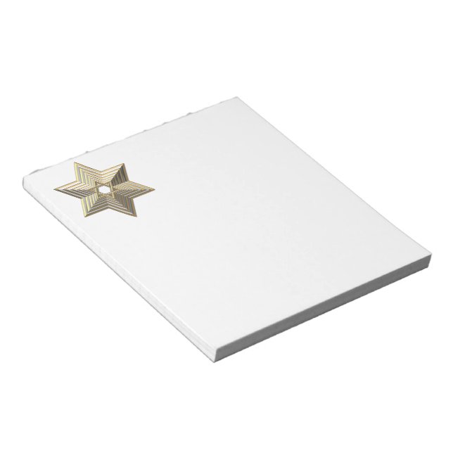 Bloco De Notas Ouro Star de David (Inclinado)