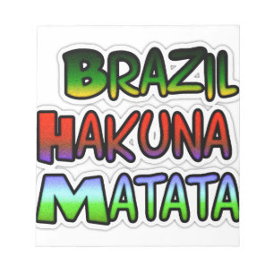 Bloco De Notas Ouro Verde Brasil Hakuna Matata Art Impressão