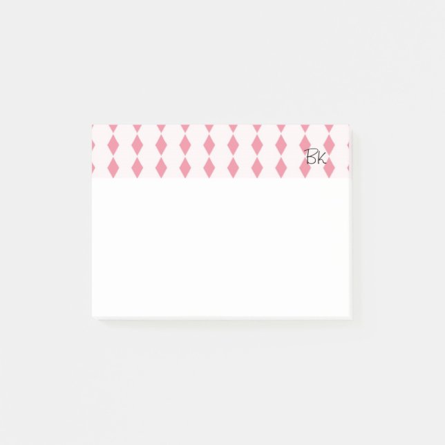 Bloco De Notas Ouros cor-de-rosa com Iniciais (Frente)