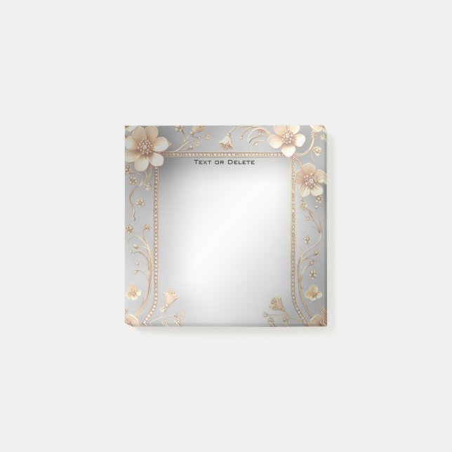 Bloco De Notas Ouros Flores Postam as notas (Frente)