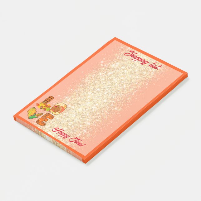 Bloco De Notas outono Apaixonado Personalizar Texto e Cor (Inclinado)