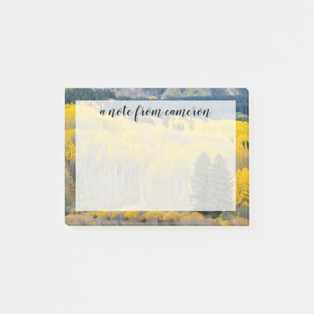 Bloco De Notas Outono Aspende no Intervalo Ruby (Frente)