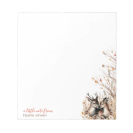 Bloco De Notas Outono Rústico Veado Personalizado